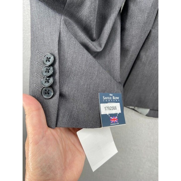 NWT The‎ Savile Row Company Blazer Jacket Mens Sz 40S Gray Heather Single Breast - Picture 11 of 14